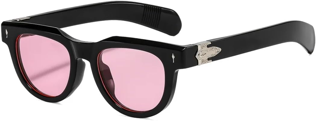 

Классические солнцезащитные очки с заклепками для женщин и мужчин, винтажные солнцезащитные очки в стиле панк, популярные очки с большой оправой для вождения на открытом воздухе SZVVBKK, Black Pink