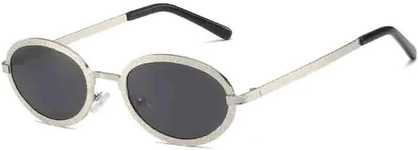 

Овальные солнцезащитные очки в металлической оправе. Роскошные солнцезащитные очки в металлической оправе с защитой от УФ-излучения UV400 TOIPASTN, Silver Gray