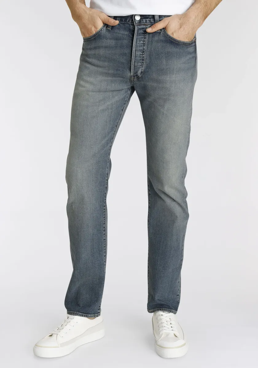 

Прямые джинсы Levi's "501 LEVI'S ORIGINAL", с фирменной этикеткой, цвет Medium Indigo Destructed