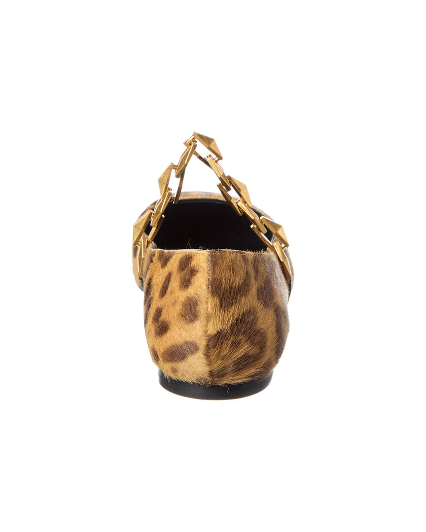 Джимми Чу Даймонд Тилда Плоские туфли из телячьей кожи Jimmy Choo, коричневый — фото 3
