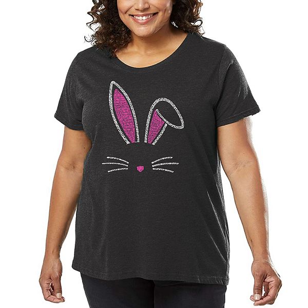 

Футболка с принтом для женщин plus size - bunny ears La Pop Art, Grey, Серый, Футболка с принтом для женщин plus size - bunny ears La Pop Art, Grey