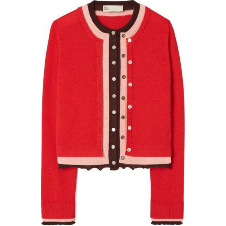 

Застёгивающийся на пуговицы кашемировый кардиган TORY BURCH, красный