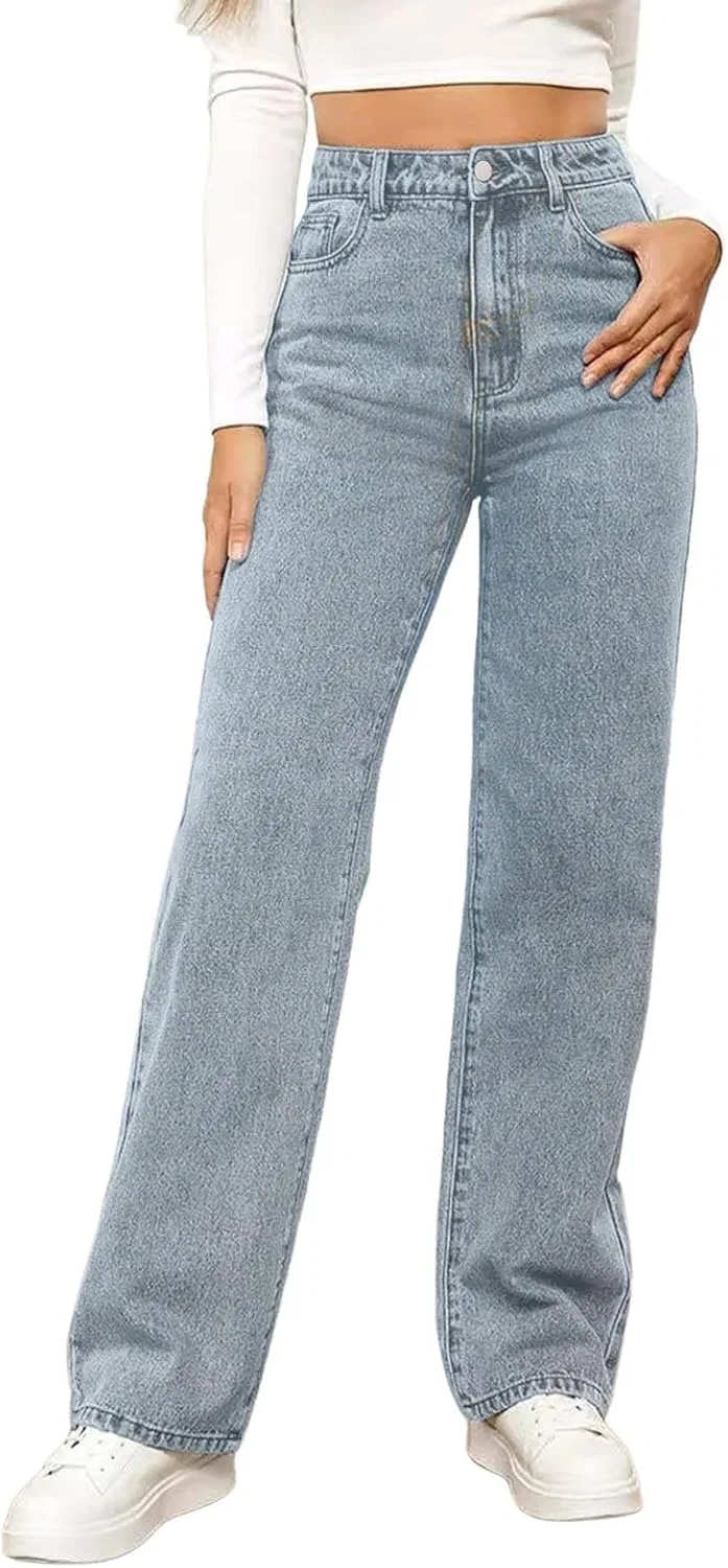 Джинсы свободные Wide Leg, светло-голубой