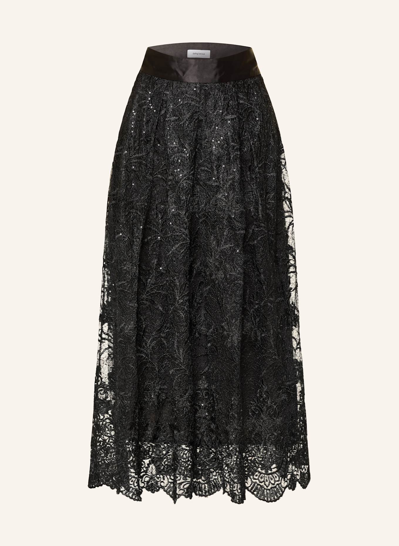 

Юбка с кружевом и пайетками Darling Harbour, черный