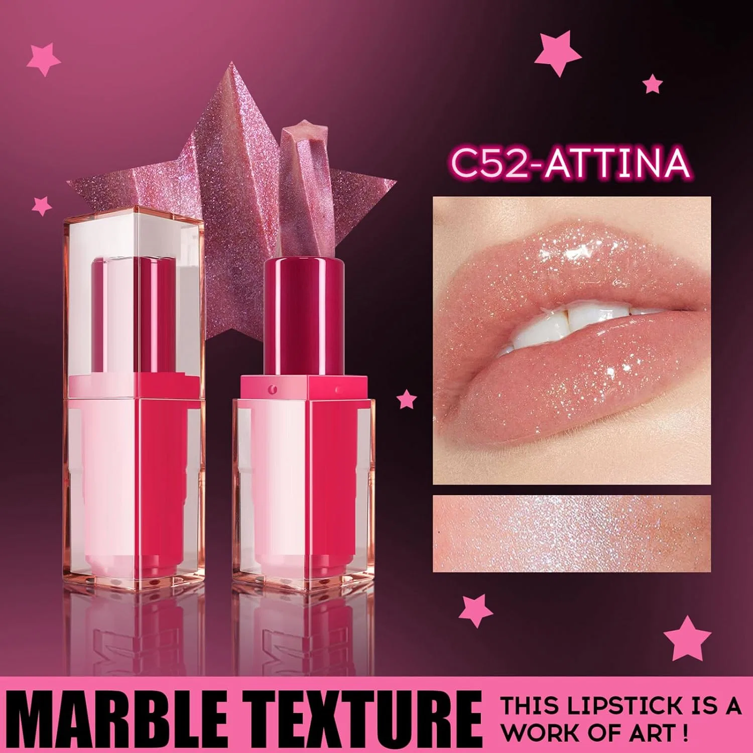 Блеск для губ Shi ммering Glitter Lipstick, 2.6 г, цвет 2# — фото 2