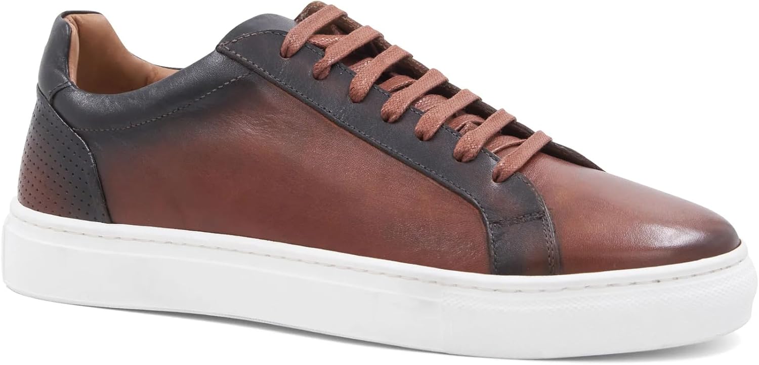 

Мужские итальянские кроссовки Bruno Magli Beto с шнуровкой, Cognac