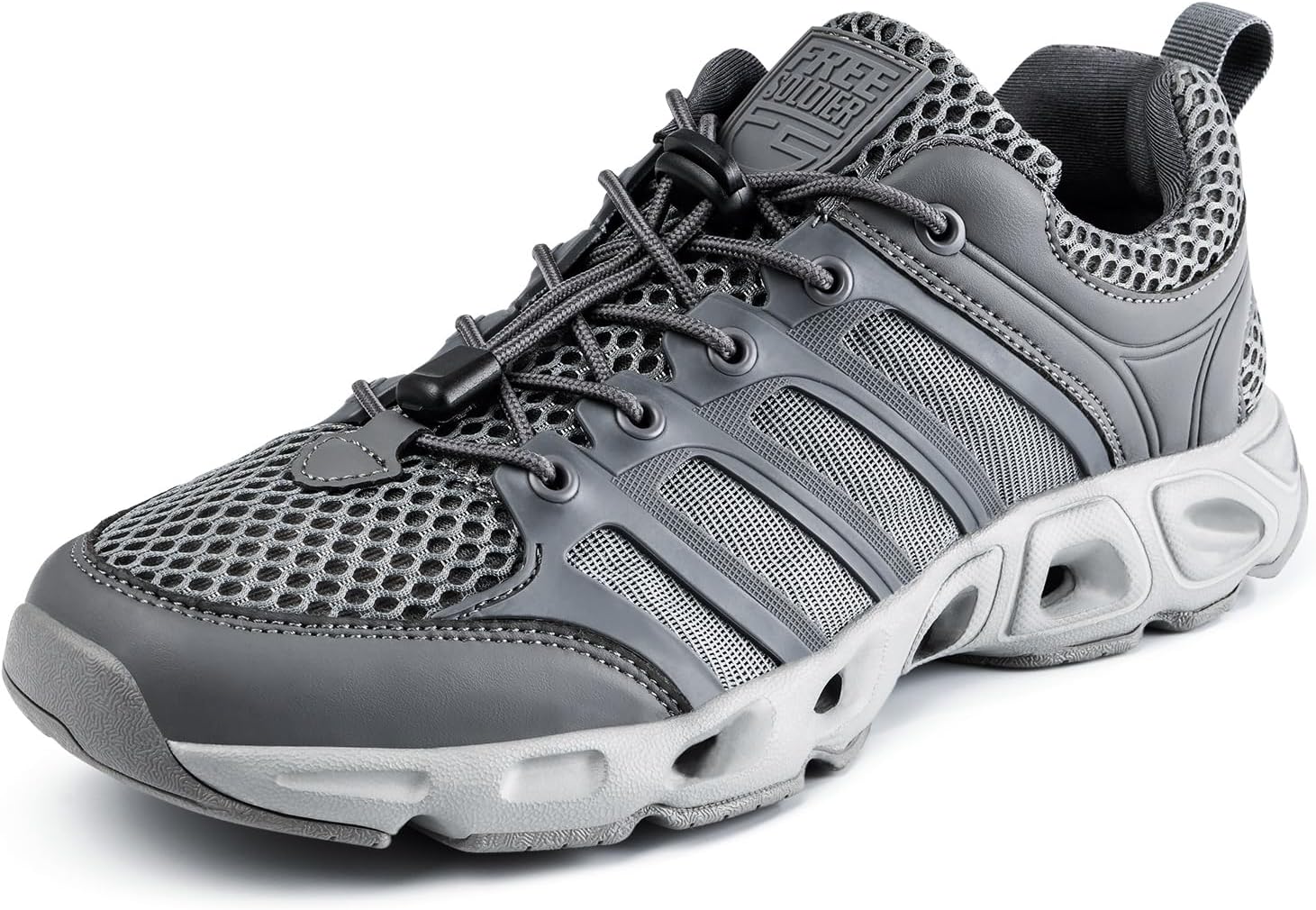 

Мужские походные ботинки FREE SOLDIER, летние быстросохнущие рабочие ботинки для водных походов, тактические ботинки с вентиляцией, сверхлегкие, серый