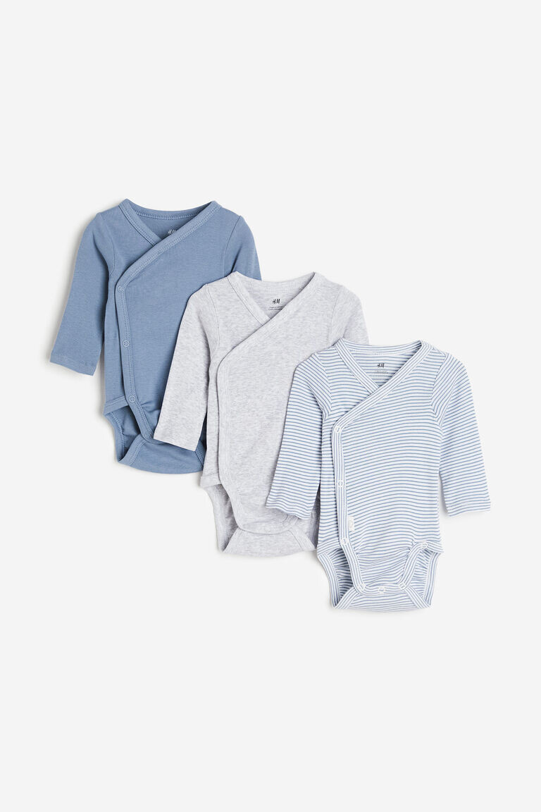 

Три пары боди с длинными рукавами H&M, синий