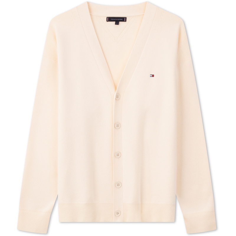 

Трикотажный кардиган с V-образным вырезом для мужчин Tommy Hilfiger, бежевый aef