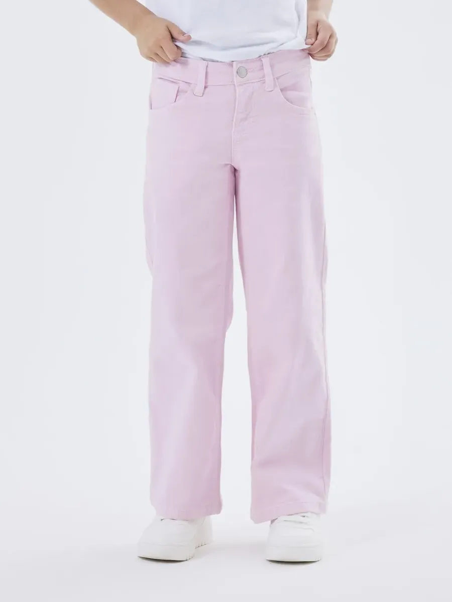 

Брюки с 5 карманами Name It "NKFROSE WIDE TWI PANT 1115-TP NOOS", розовый