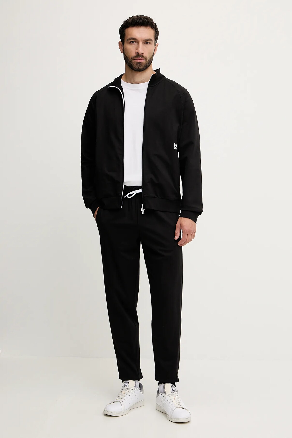 

Спортивный костюм из хлопка Ea7 Emporio Armani, черный