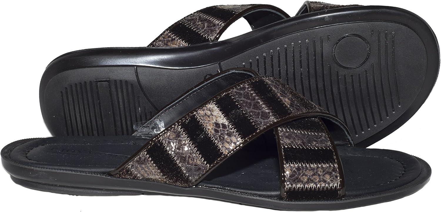 Giovanni Conti 216 Italian Mens Brown Velour crosswize Сандалии, коричневый — фото 3