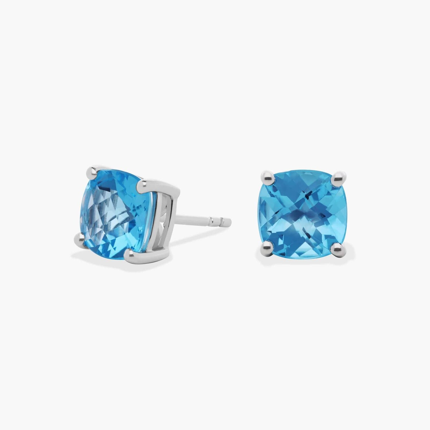 

Серьги-подушки Swiss Blue Topaz из стерлингового серебра (8 мм) Blue Nile