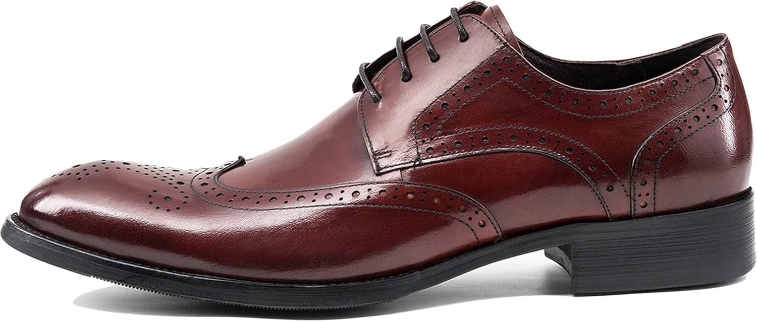 

Мужские черные кожаные классические туфли-оксфорды WKNBEU, деловые туфли с крыльями, классические формальные кожаные туфли на шнуровке для свадьбы, выпускного и вечеринок, размер US7.5/UK6.5/EU39