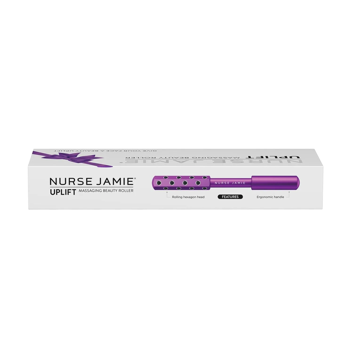 Массажный ролик для лица Nurse Jamie Uplift с 24 камнями для моделирования, подтяжки и уменьшения отечности., Gift Purple — фото 3