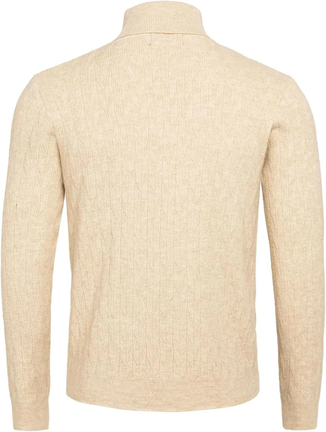 Мужской легкий вязаный свитер Slim Fit с круглым вырезом и скрученным узором, повседневный мягкий топ Generic, светло-серый — фото 4