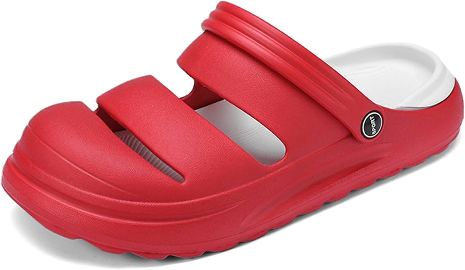 

Сандалии для мужчин и женщин, сабо, садовая обувь, нескользящие, дышащие, летние походные и спортивные пляжные туфли, EVA, удобные мягкие домашние и душевые тапочки Generic, красный