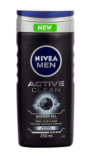 Гель для душа для лица, тела и волос для мужчин 250мл Nivea Men Active Clean — фото 2
