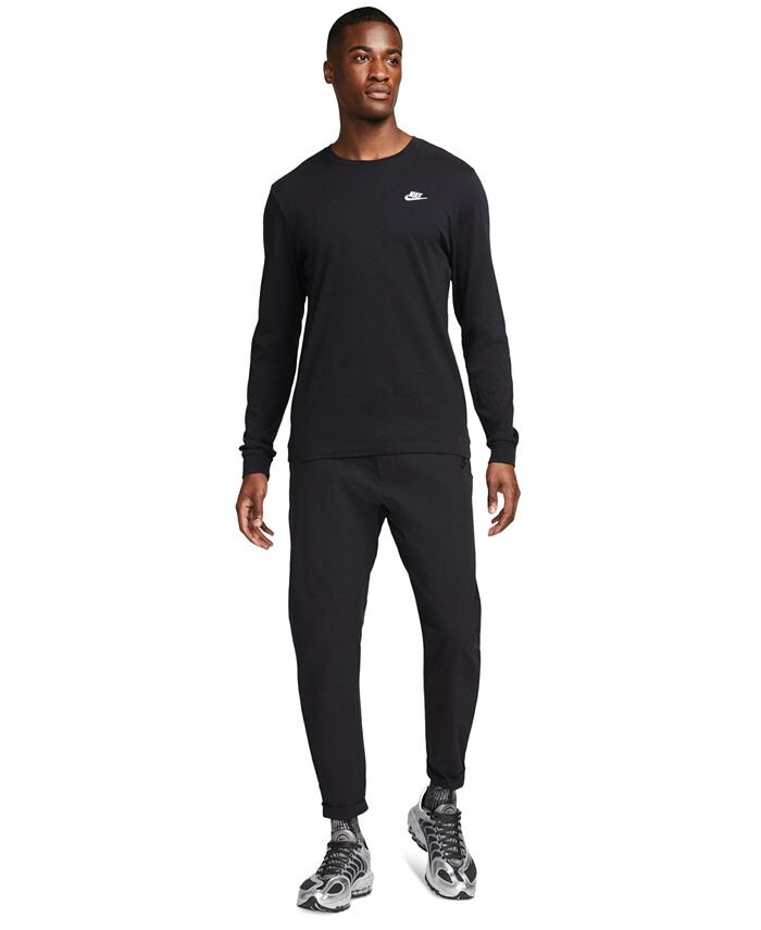 Мужская спортивная футболка с длинным рукавом Club Nike, черный — фото 4