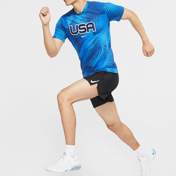 Футболка dri fit смешанные эстафеты бег Nike, синий — фото 3