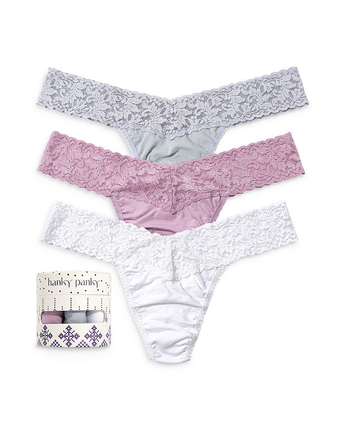 

Стринги с низкой посадкой из хлопка Supima, набор из 3 шт Hanky Panky, коричневый