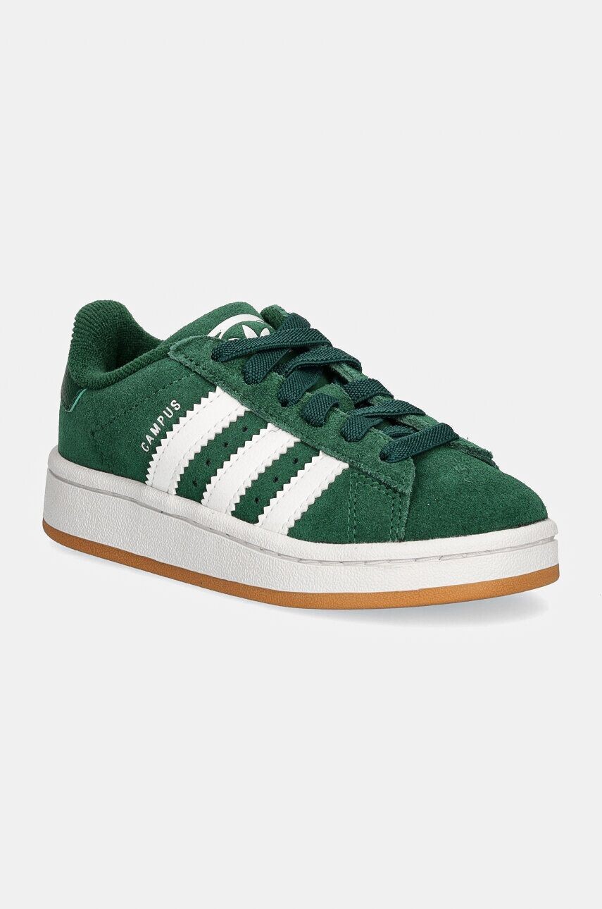 Детские замшевые кроссовки adidas Originals CAMPUS 00s EL C, зеленый — фото 2