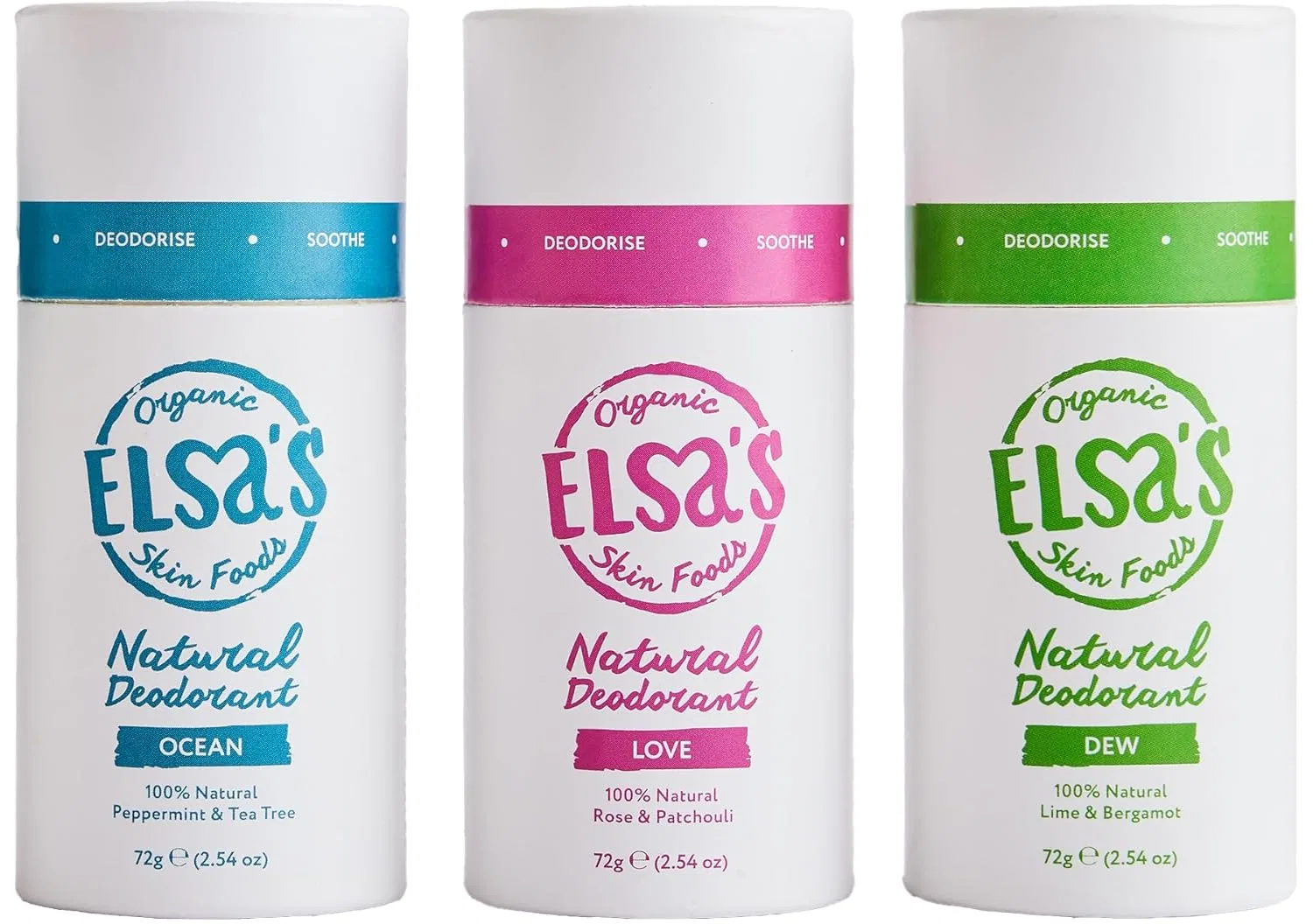 Натуральный дезодорант-стик Elsa's Organic Skinfoods, без алюминия, 3 шт. Elsa'S Organic Skin Foods
