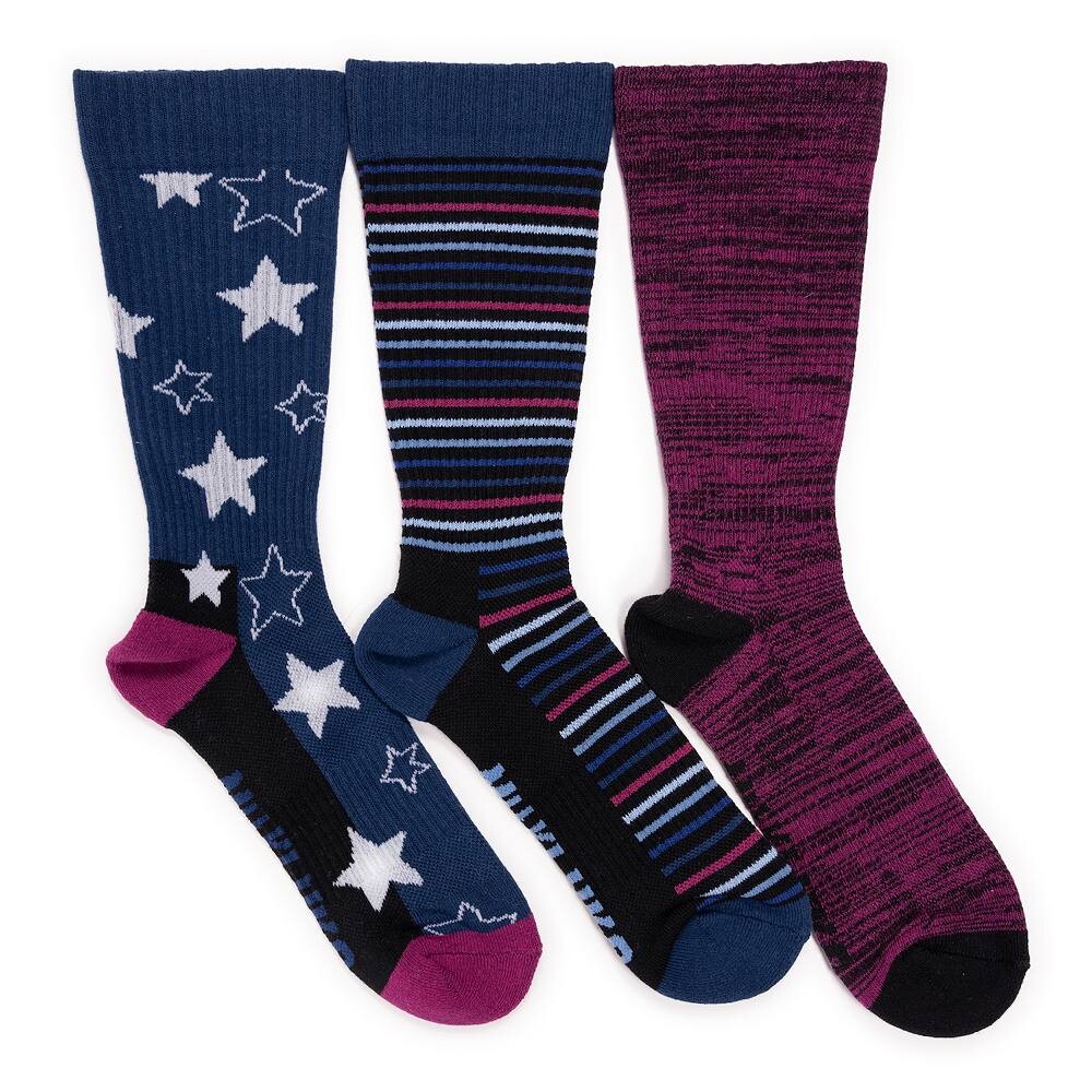 

Женские компрессионные хлопковые носки MUK LUKS, 3 пары, цвет Atlantic Blue