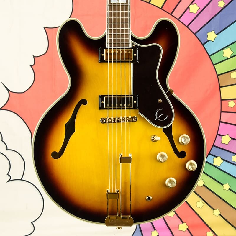 

Электрогитара Epiphone Sheraton Frequensator Semi-hollowbody Electric Guitar - Vintage Sunburst, Gig Bag