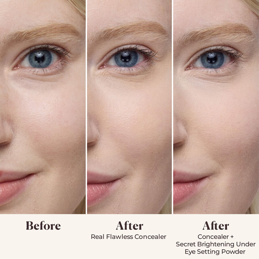 Осветляющая корректирующая пудра для фиксации макияжа под глазами Secret Brightening Color Correcting Longwear Under Eye Setting Powder Laura Mercier, 0.141 oz/4 g, Translucent — фото 3
