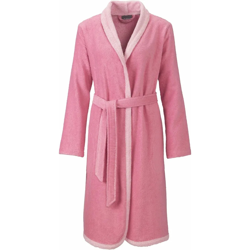 

Женский халат Calea, идеально подходит для сауны и спа, отельный халат, утренний халат, 1 шт., с шалевым воротником, контрастной отделкой, 100% хлопок Egeria, розовый