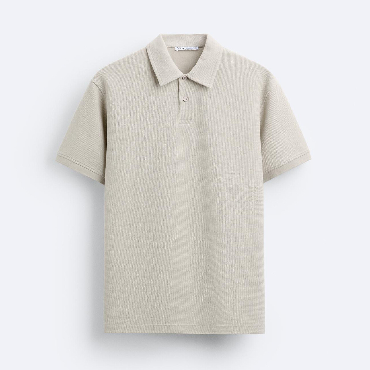 

Поло Zara Textured, бежевый