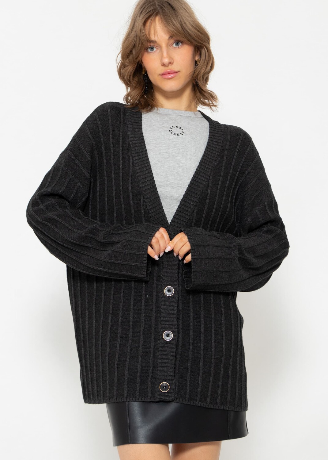 

Кардиган SASSYCLASSY Oversize Strick, черный