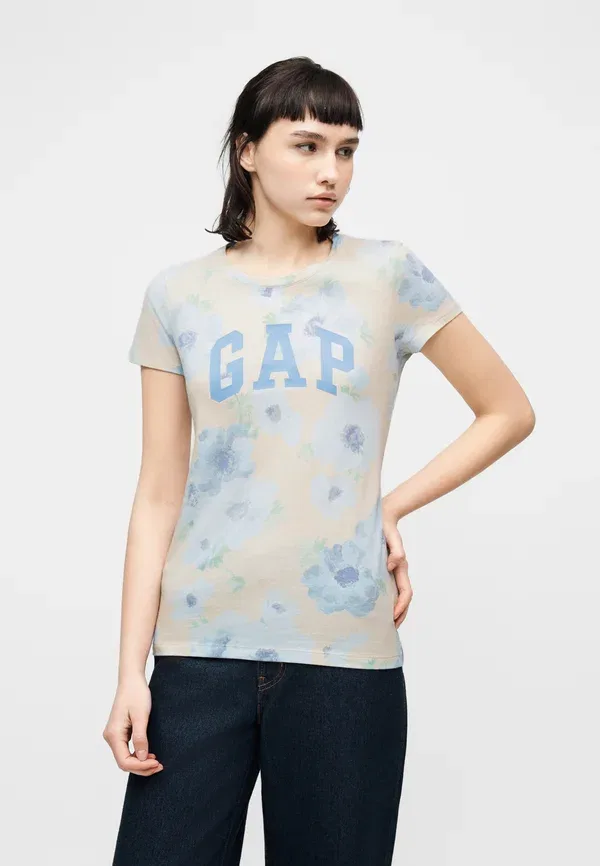 Футболка с принтом Gap Classic tee print, синий — фото 4