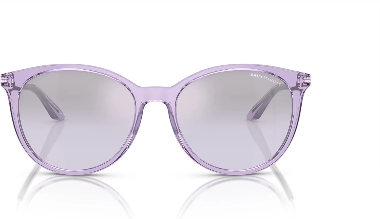 

Женские солнцезащитные очки Armani Exchange Ax4140sf с низкой переносицей, модель «кошачий глаз», Shiny Transparent Violet/Violet Mirrored Silver Gradient