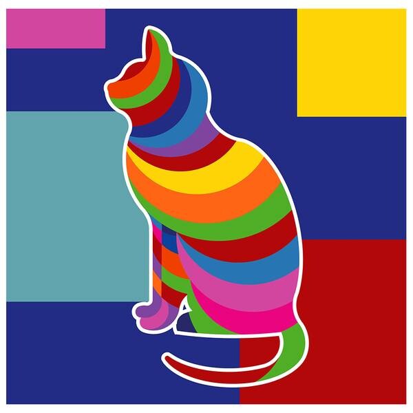

Картина на холсте LegendArte Bunte Katze, многоцветный
