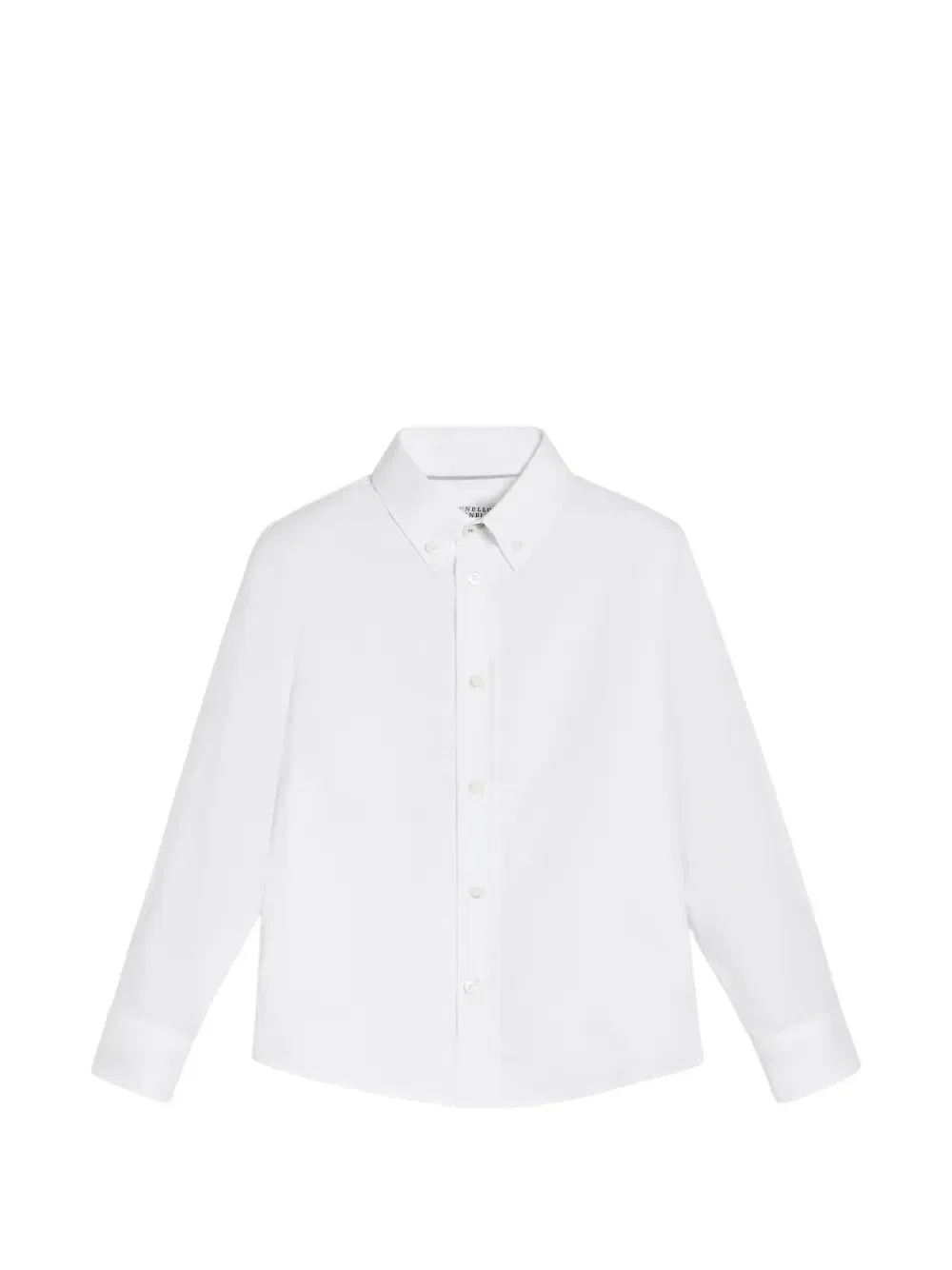 Рубашка из хлопкового твила Brunello Cucinelli Kids, белый
