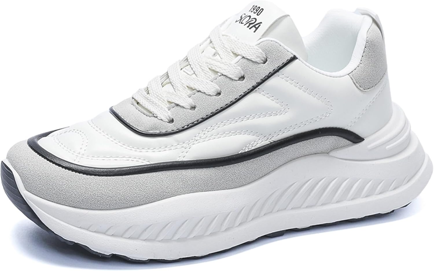 

Мужские спортивные кроссовки на платформе, беговые кроссовки с массивной подошвой, повседневные спортивные и ходовые обувь Generic, белый