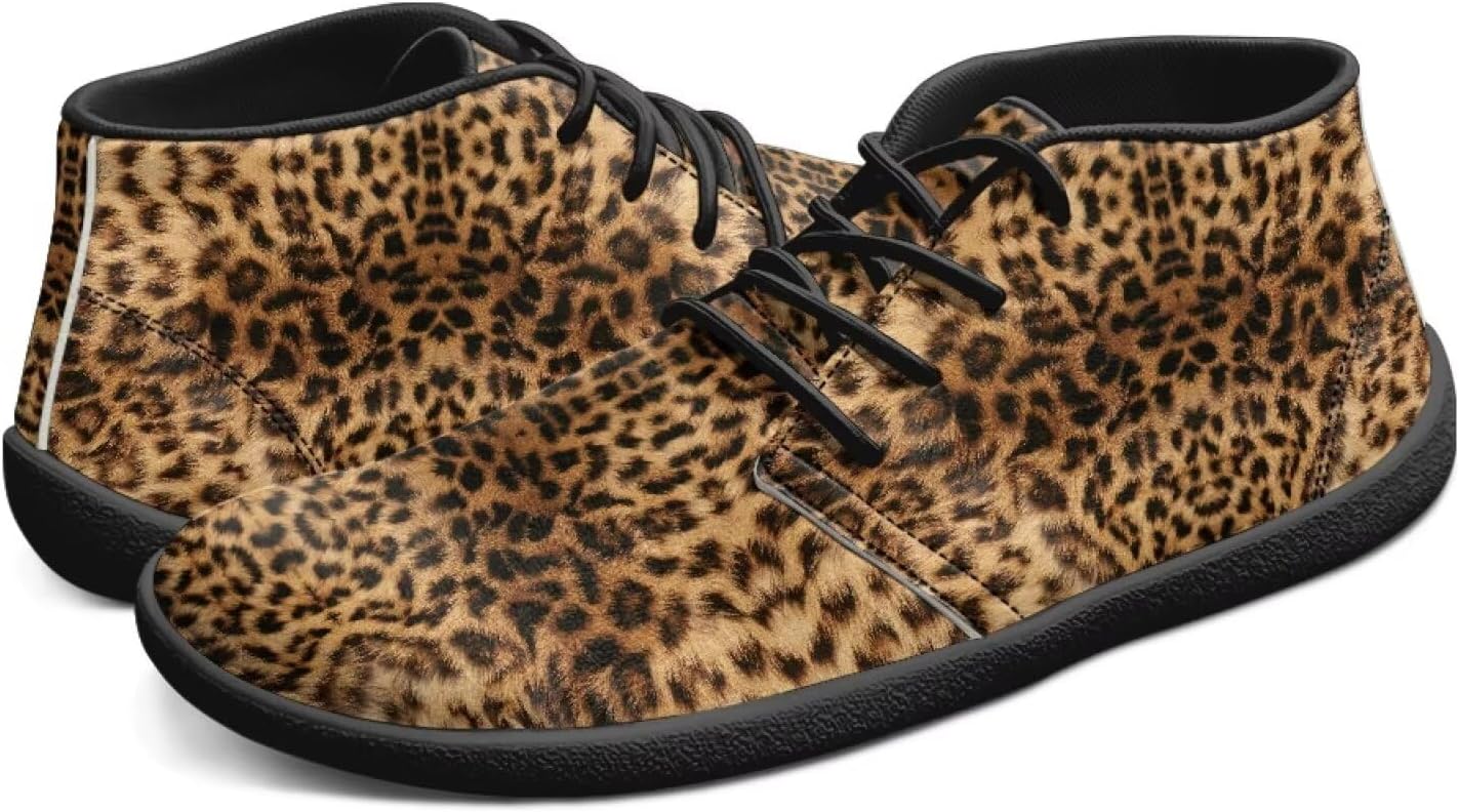 

Мужские кроссовки Tomeusey Wide Barefoot с низким верхом, минималистичные кроссовки с нулевым перепадом для тренировок, слипоны, Leopard Pattern