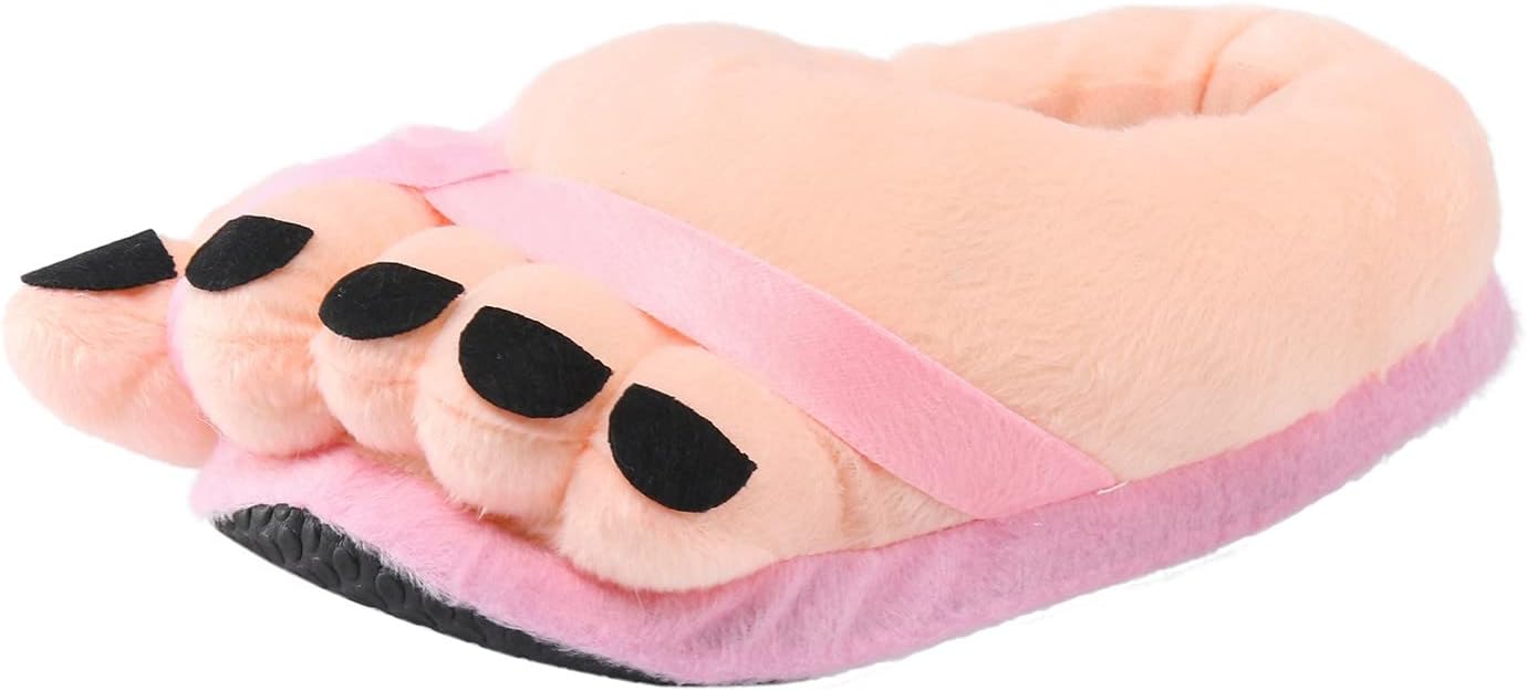 

Забавные тапочки Dsisskai унисекс, оригинальные шуточные подарки для взрослых, милые домашние зимние пушистые тапочки, противоскользящие мягкие домашние тапочки для женщин и мужчин, I-pink