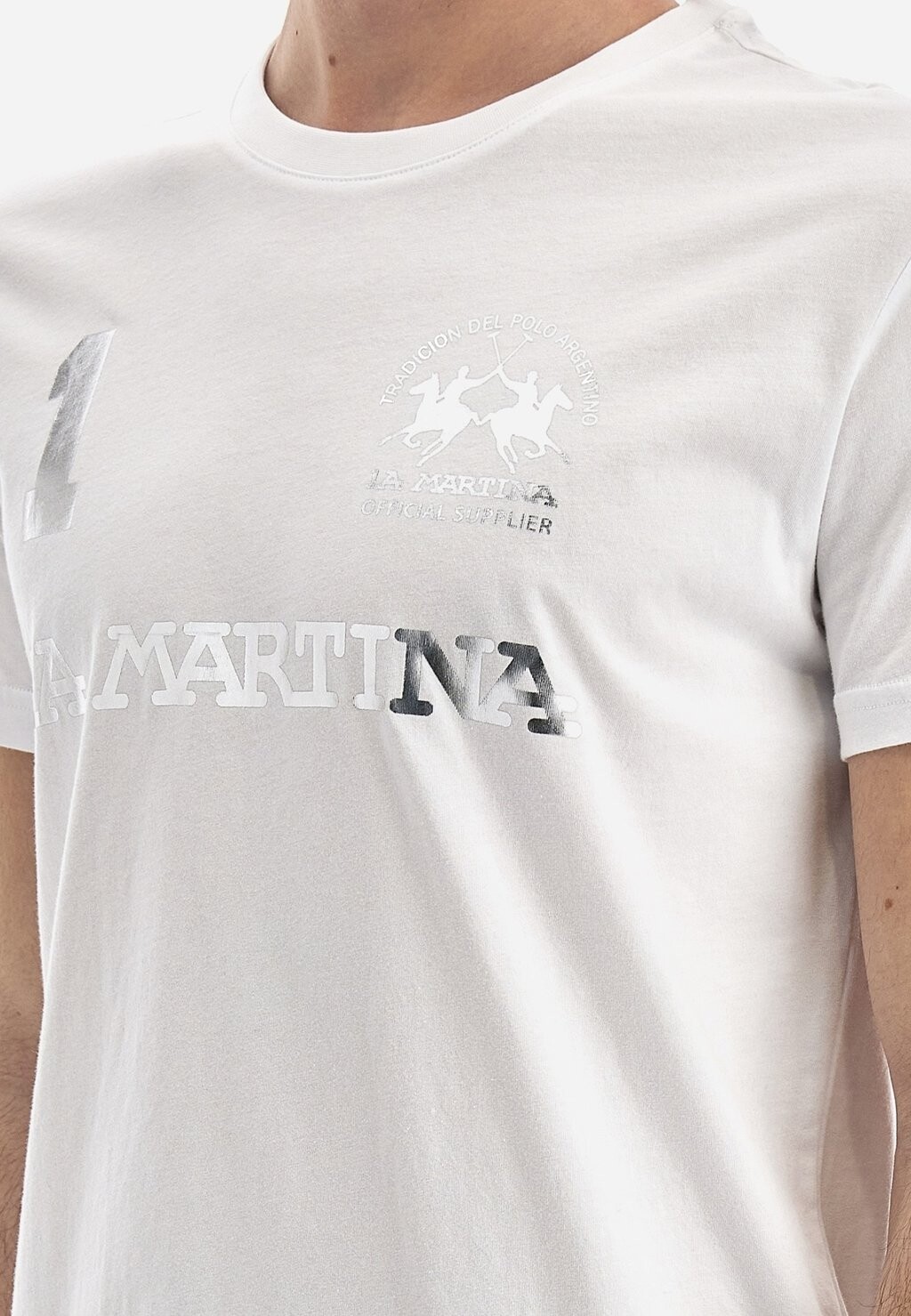 

Футболка с принтом SHORT-SLEEVED T-SHIRT La Martina, белый