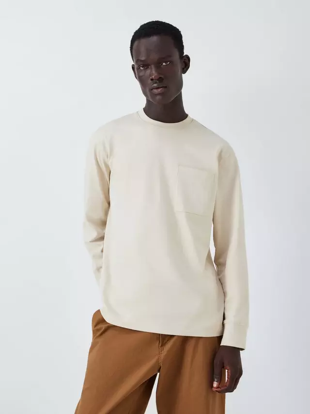 

Футболка John Lewis ANYDAY Long Sleeve Heavyweight Cotton, цвет pumice/stone