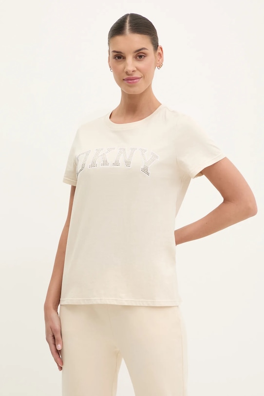 

Футболка из хлопка Dkny, бежевый