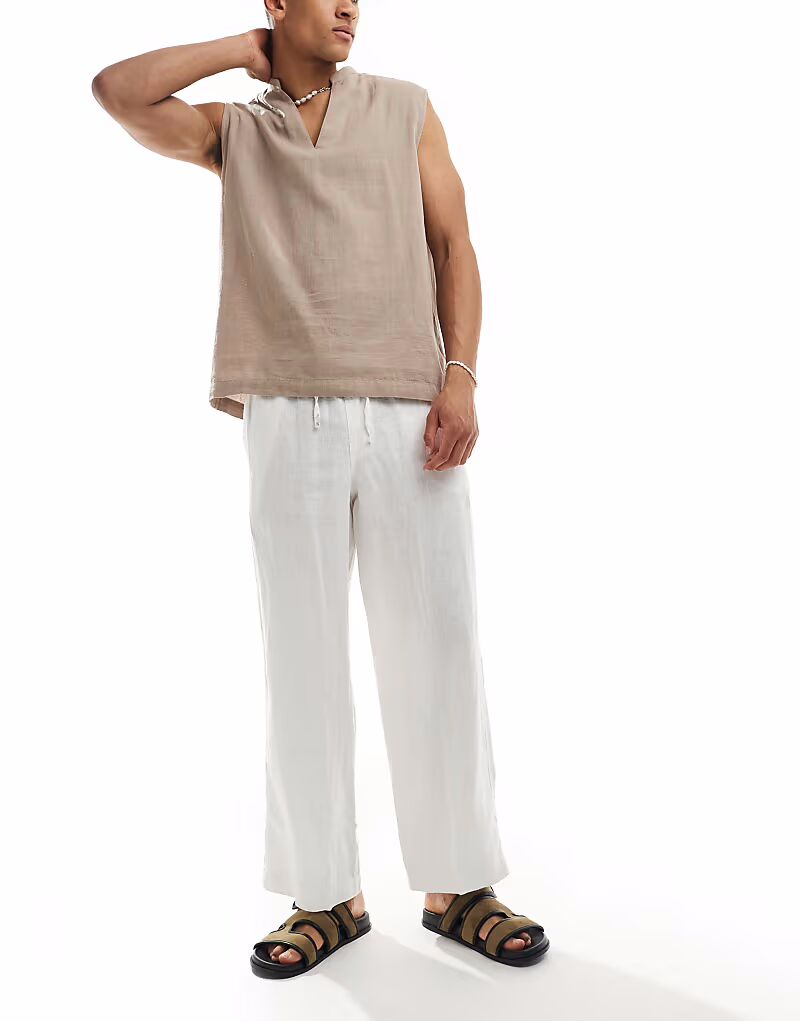 

Мешковатые брюки из льна Cotton On белого цвета Cotton:On