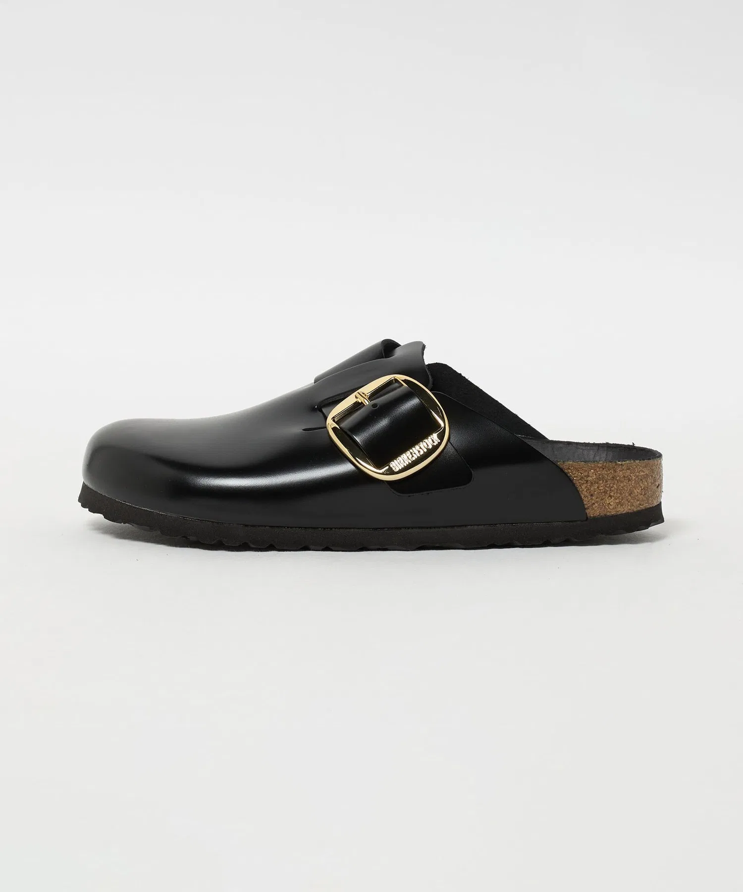 Мужские кожаные сандалии Birkenstock Boston Big Buckle чёрные