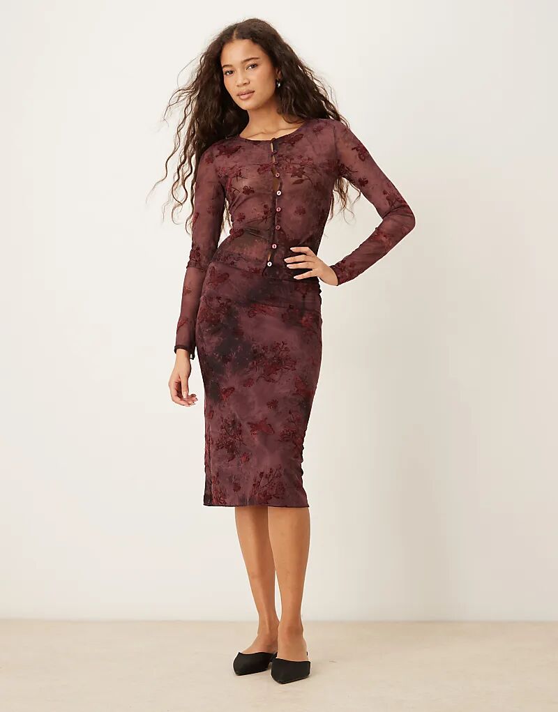 

Юбка мидакси Kiss The Sky со шнуровкой, вишневый лак