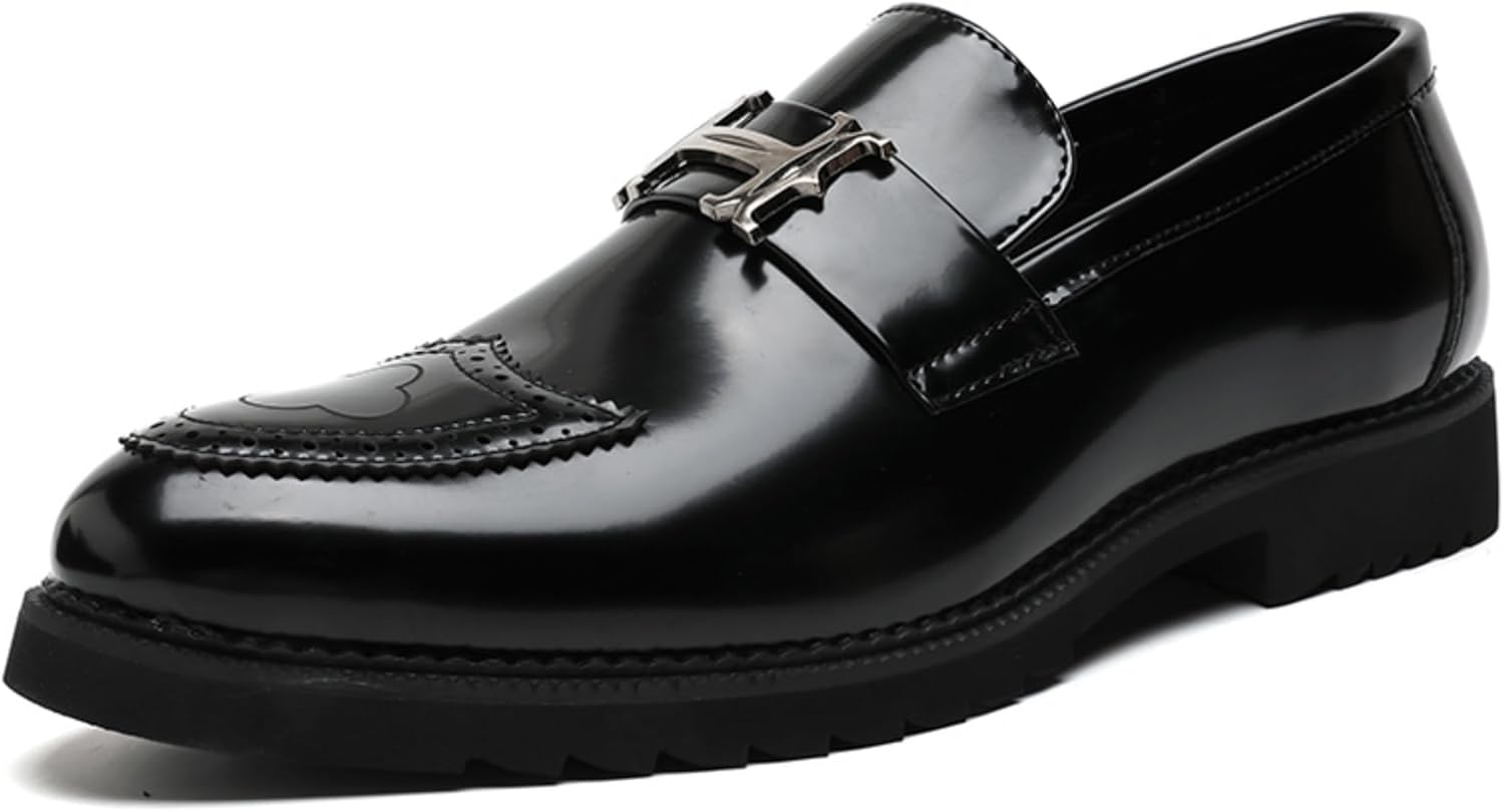 

Мужские украшенные кожаные лоферы, роскошная формальная обувь - идеально для вечерних мероприятий, деловых встреч и стильных выходов Kpdwfms, черный