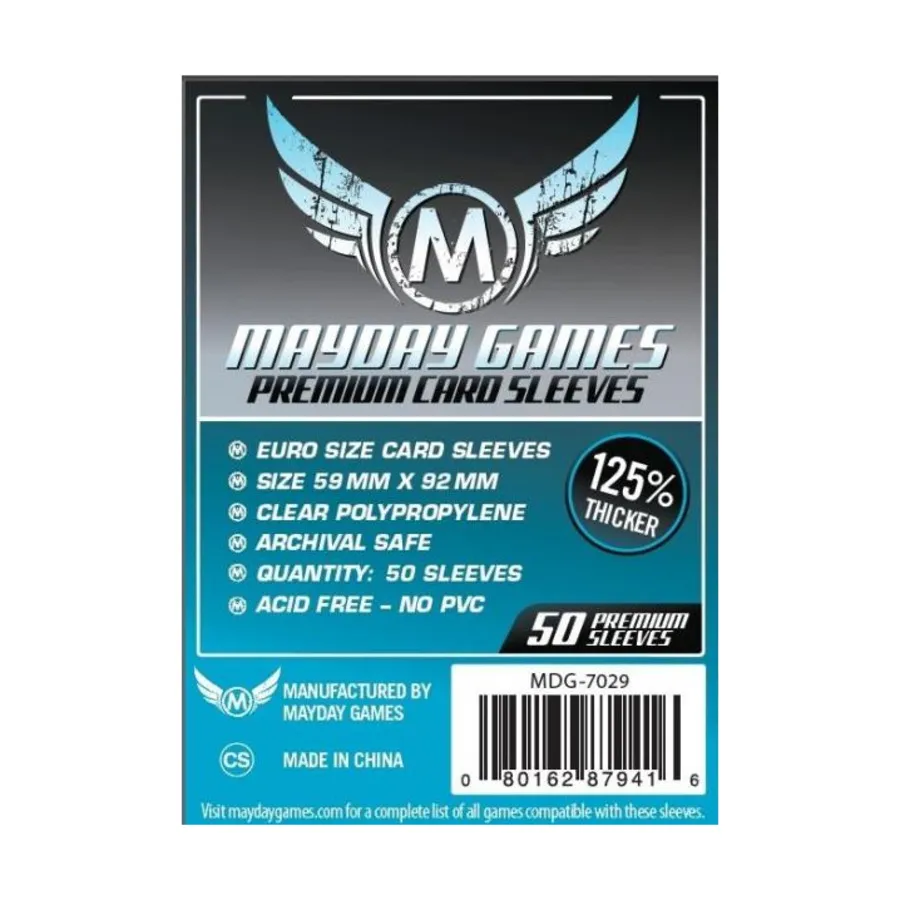 

Премиальные конверты для еврокарточек (50), Board Game Sleeves (Mayday Games)