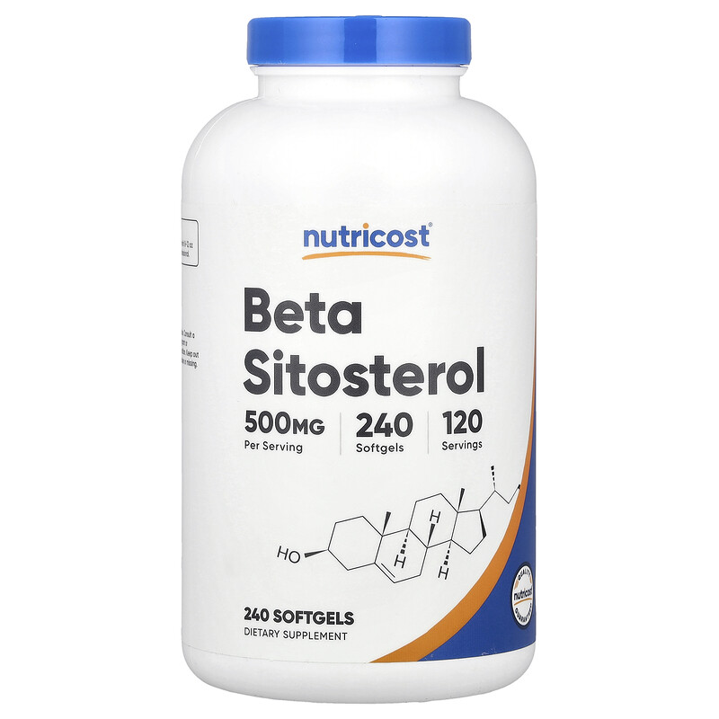 

Nutricost, Бета-ситостерол, 500 мг, 240 капсул (250 мг в 1 капсуле)