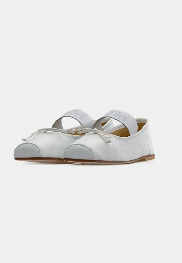 Балетки с ремешком на щиколотке Mm6 Maison Margiela, White — фото 3